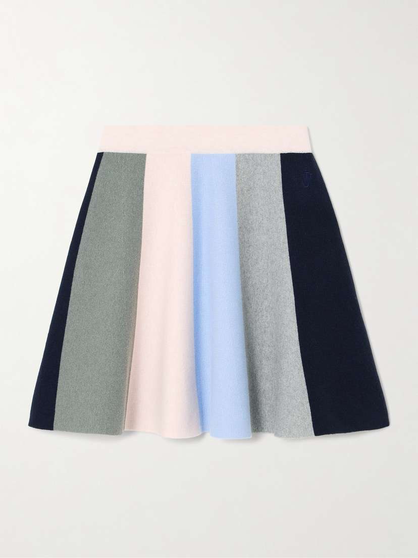 JW Anderson Scarf Cotton And Cashmere-blend Mini Skirt