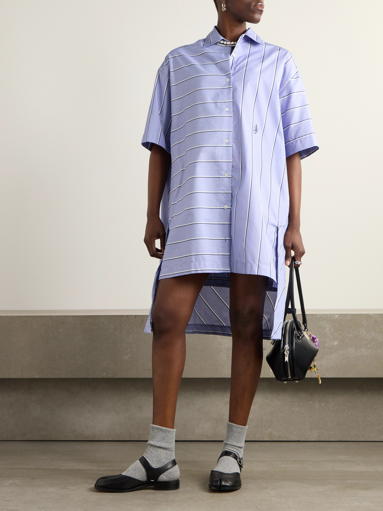 Jw Anderson J.w.anderson Patchwork Dress In Blue