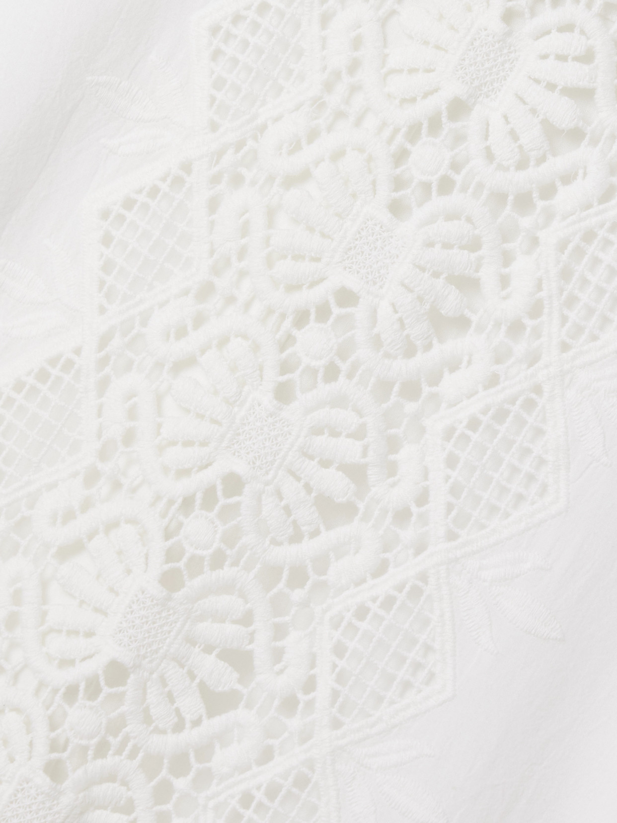 Thank You Have A Good Day Crochet-trimmed Cotton-voile Midi Dress In White