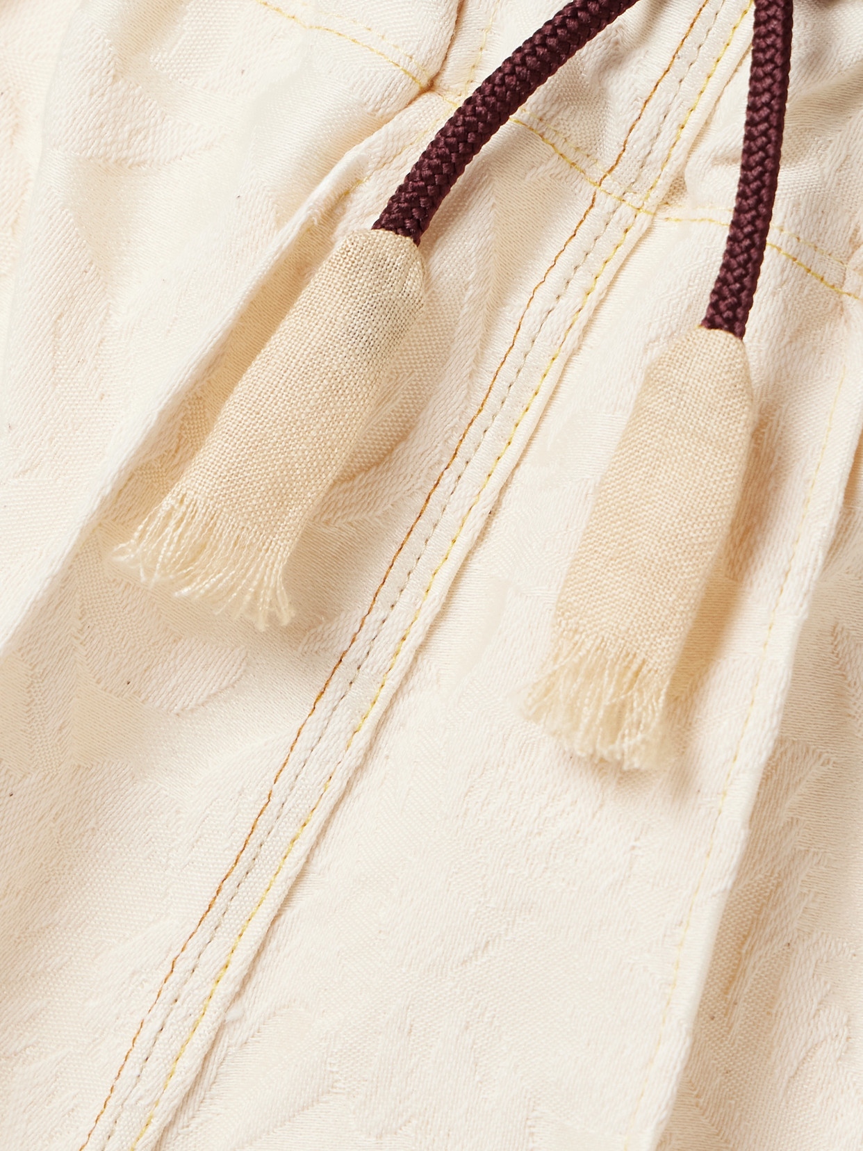 Thank You Have A Good Day Pierrot Cotton-blend Jacquard Pants In Cream