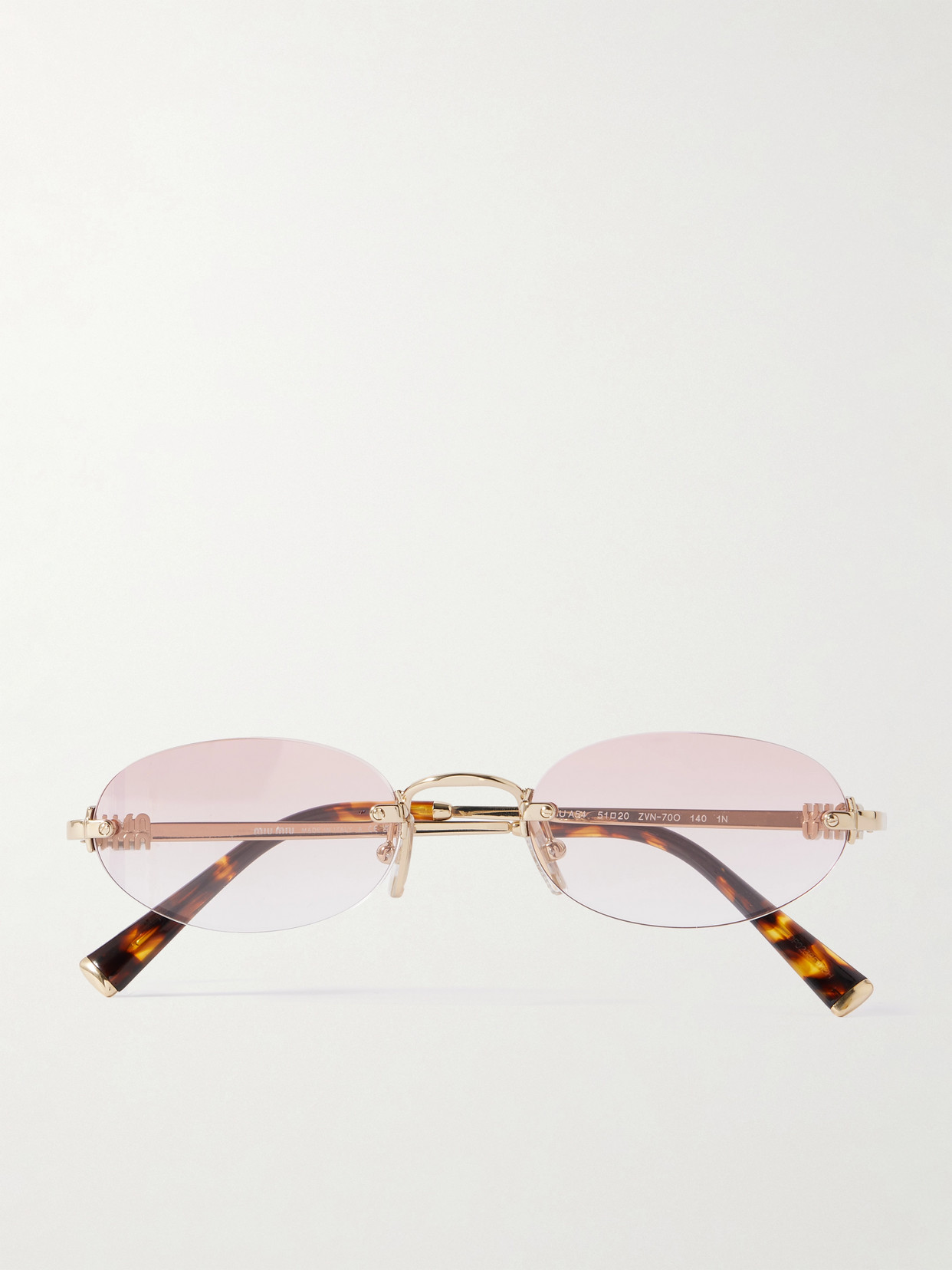 Miu Miu Round-frame Gold-tone Sunglasses