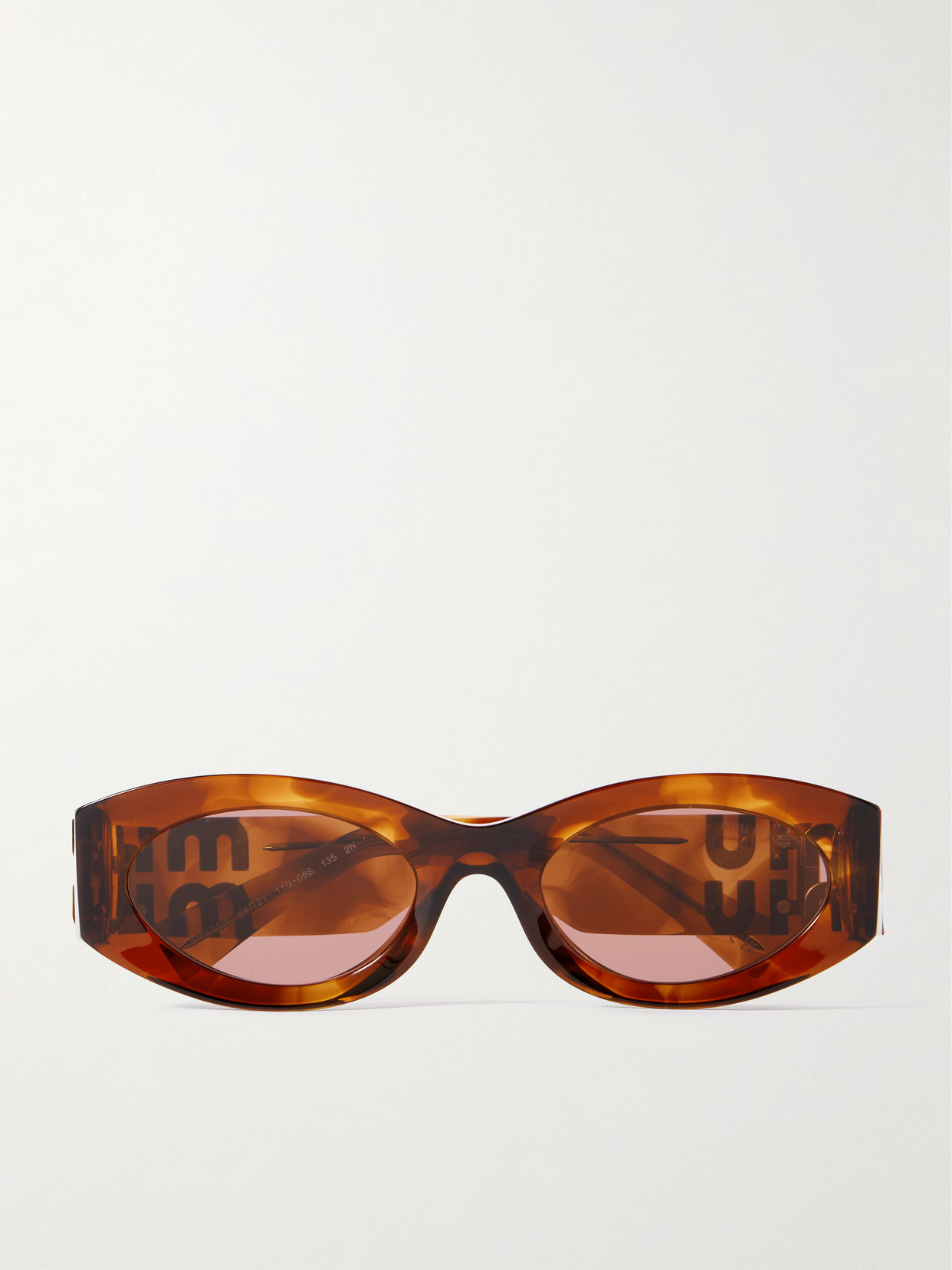 Miu Miu Glimpse Oval-frame Tortoiseshell Acetate Sunglasses