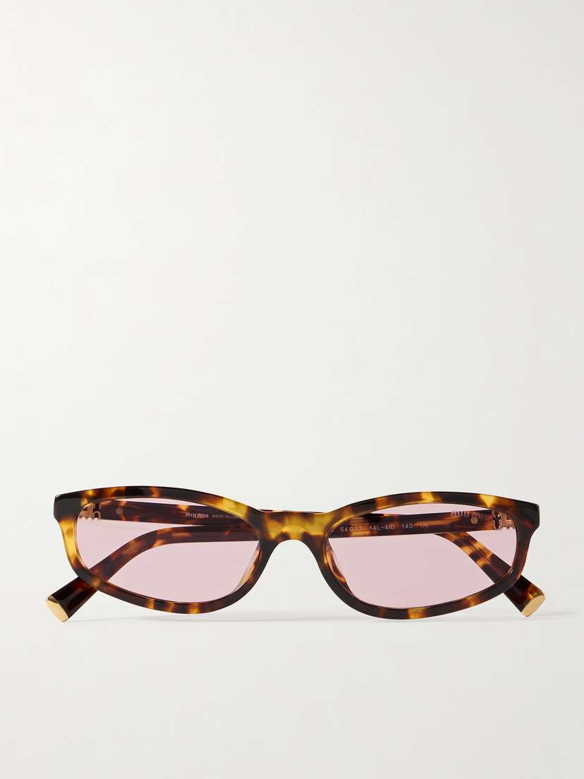 Miu Miu Eyewear Oval-frame Tortoiseshell Acetate Sunglasses