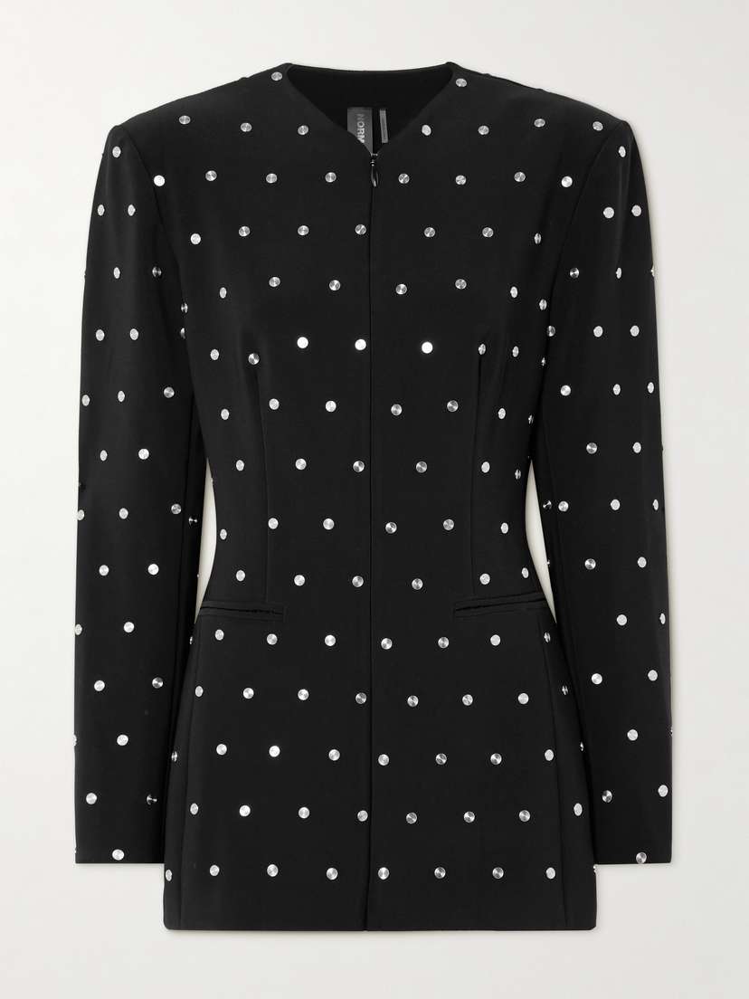 Norma Kamali Studded Stretch-ponte Jacket