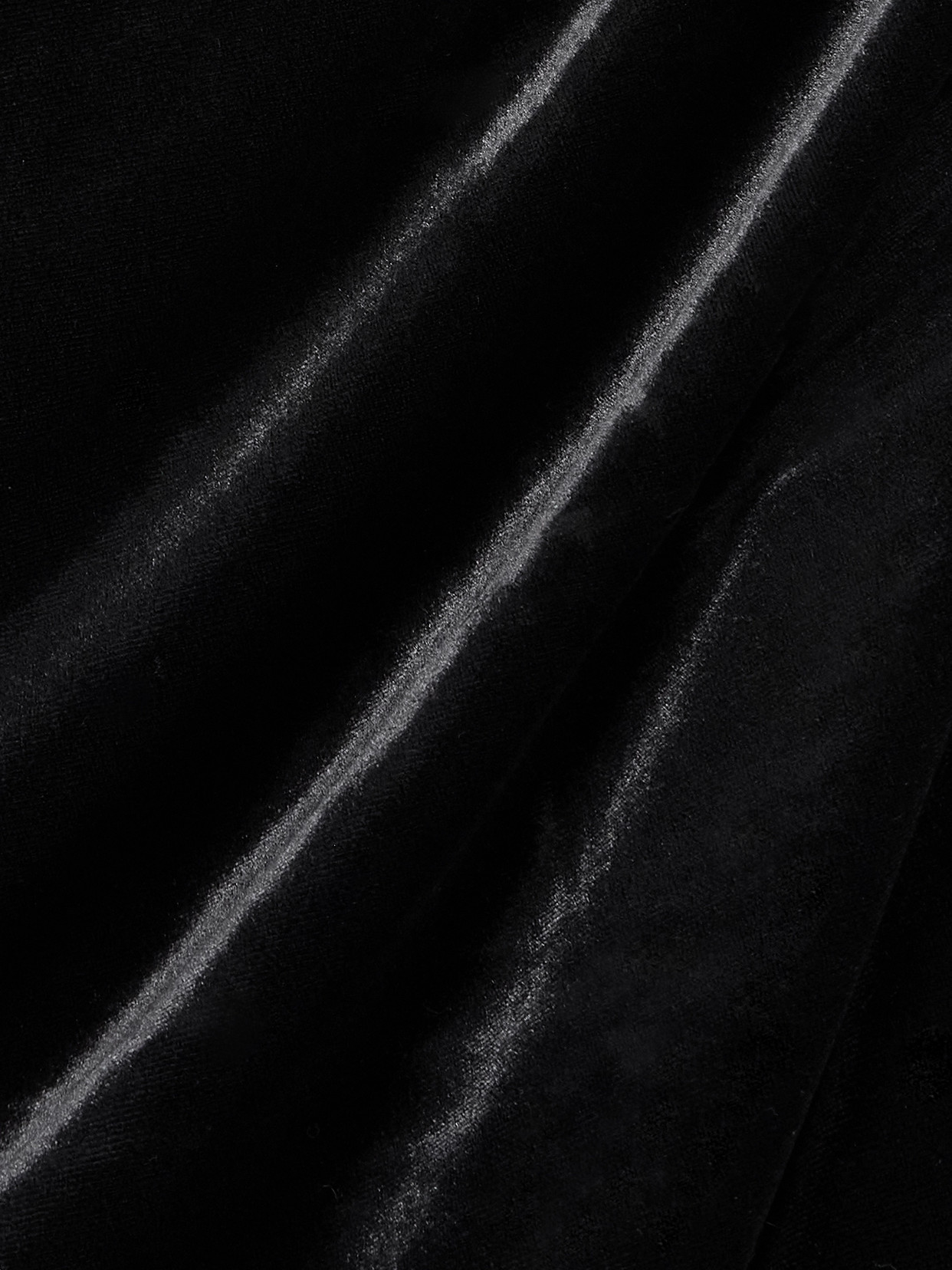 Shop Norma Kamali Cayla Asymmetric Ruched Velvet Halterneck Gown In Black