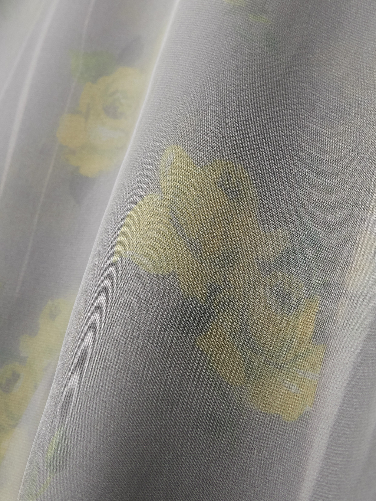 Acne Studios Layered Chiffon And Floral-print Crepe Maxi Dress In Gray