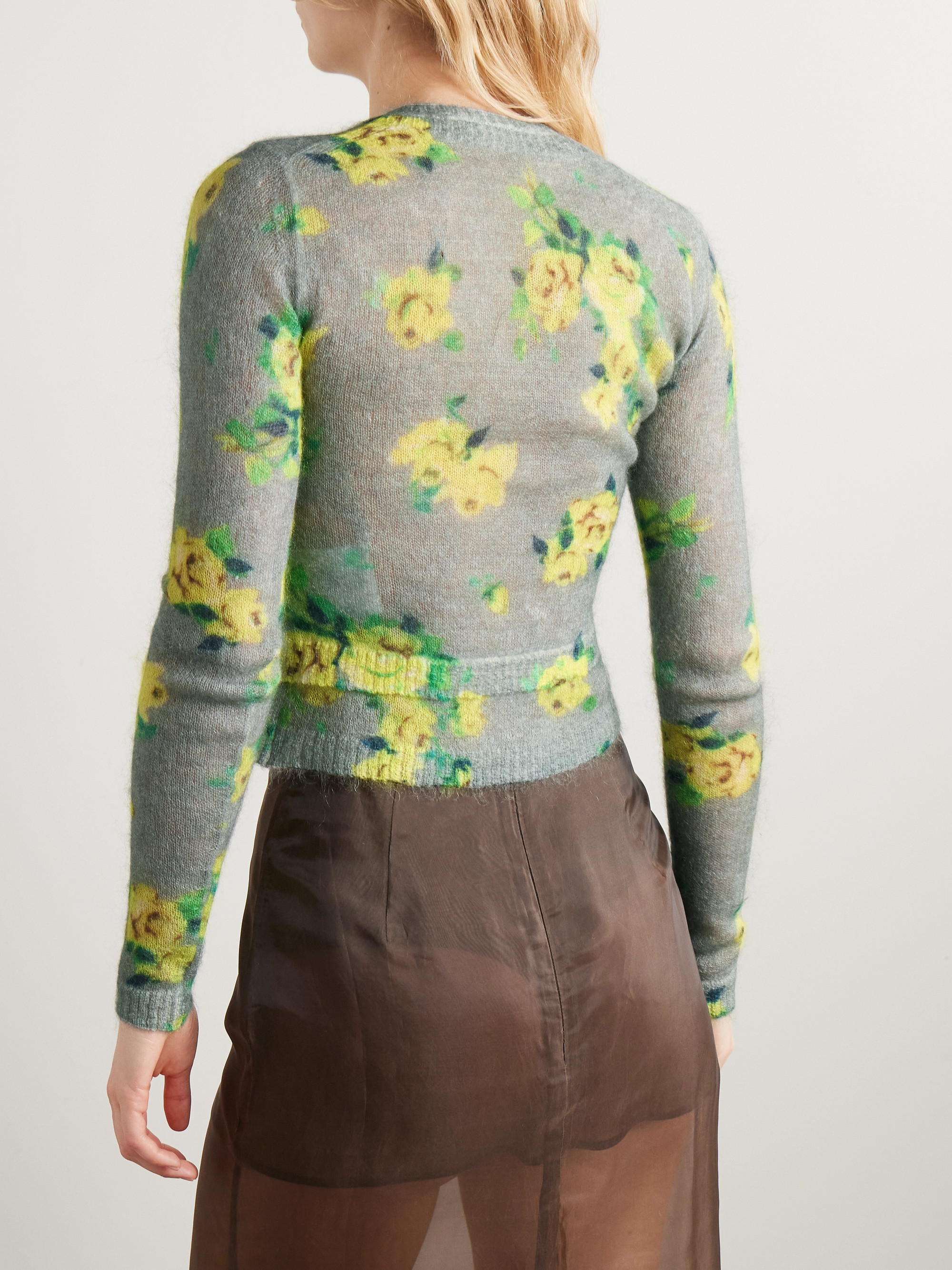 Acne Studios - Layered floral-print mohair-blend sweater | Plush