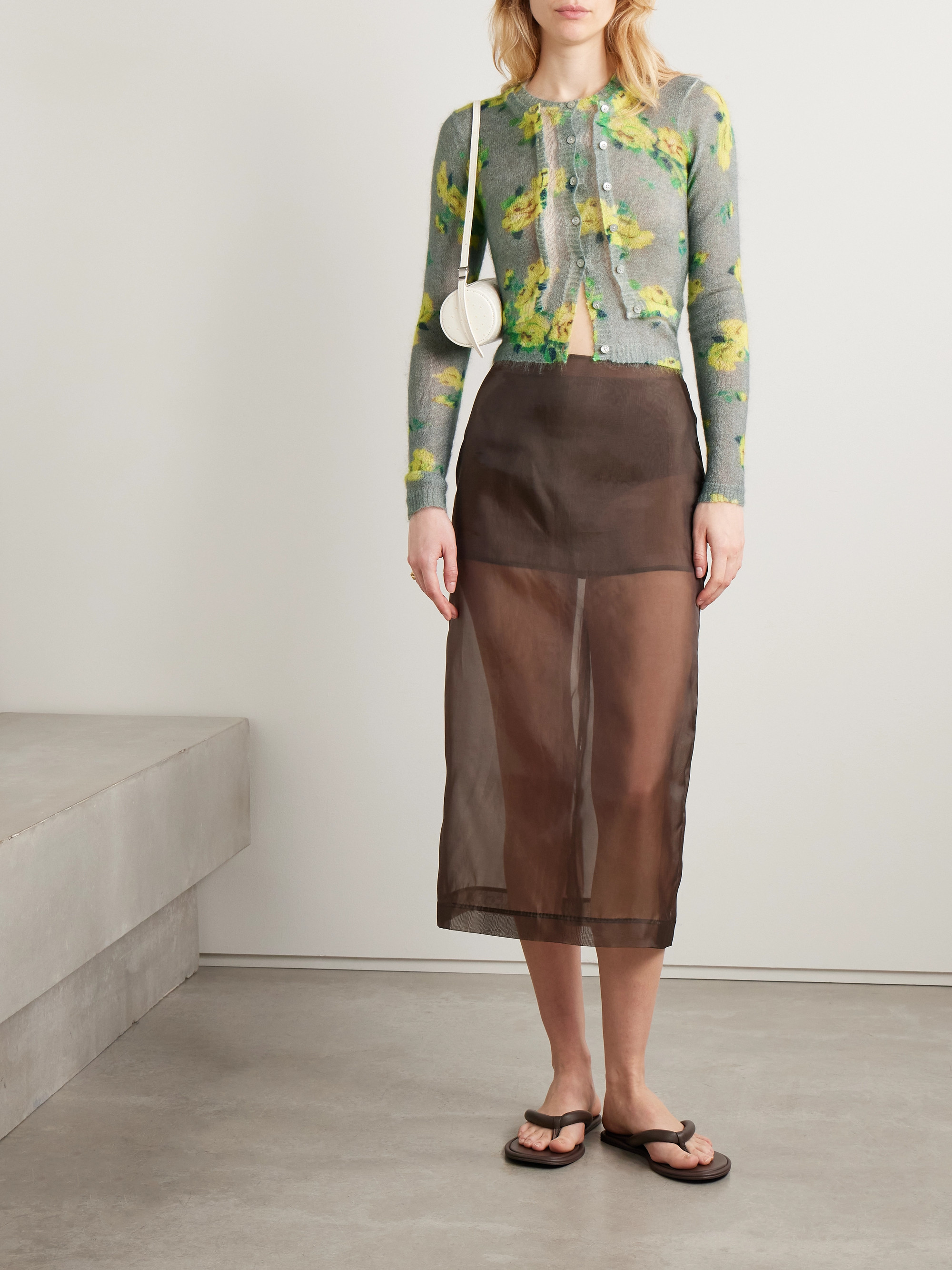 Acne Studios - Layered floral-print mohair-blend sweater | Plush