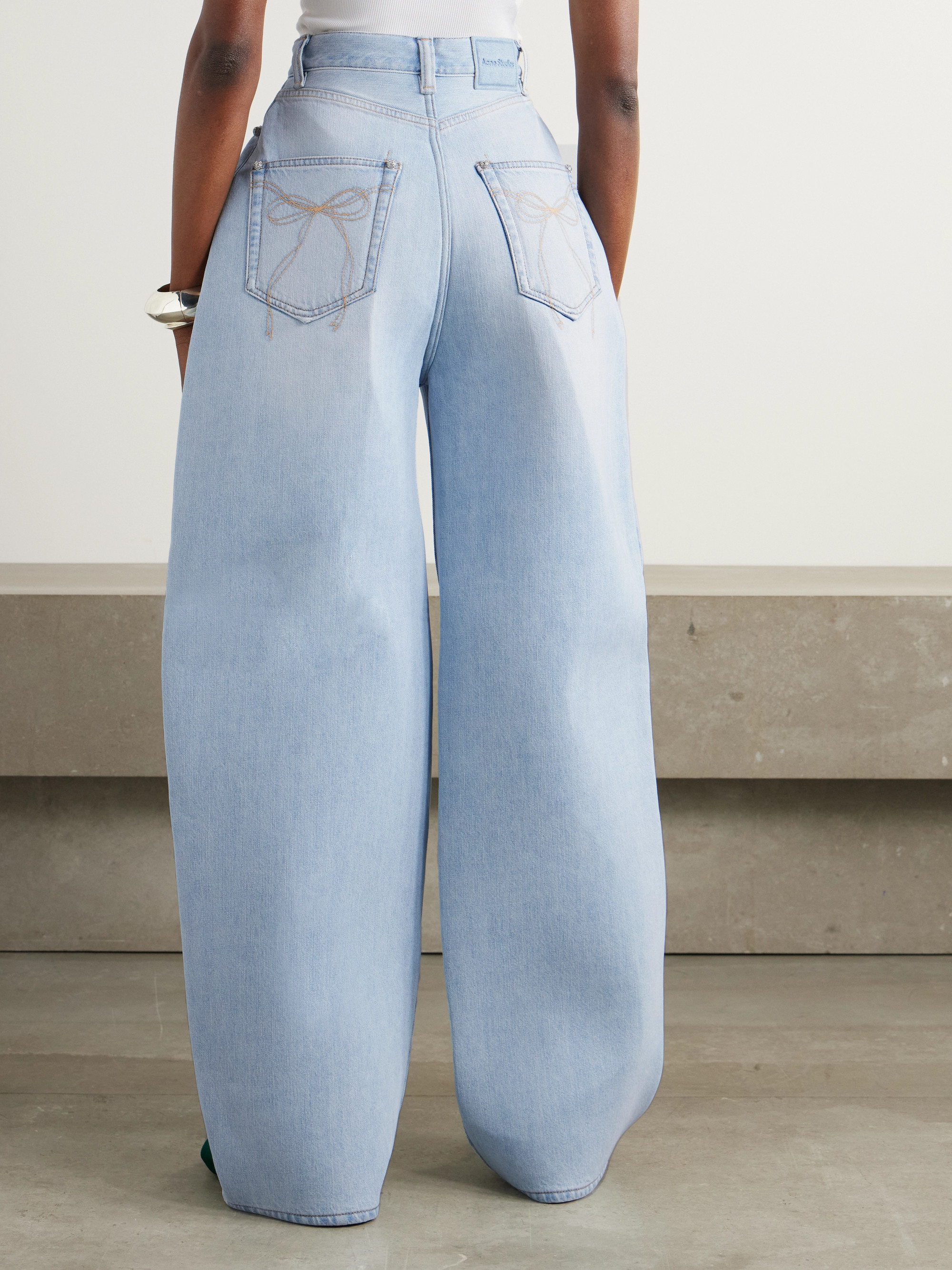 Acne Studios Padded high-rise wide-leg jeans thumbnail