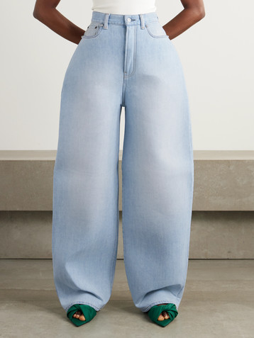Acne Studios Padded high-rise wide-leg jeans