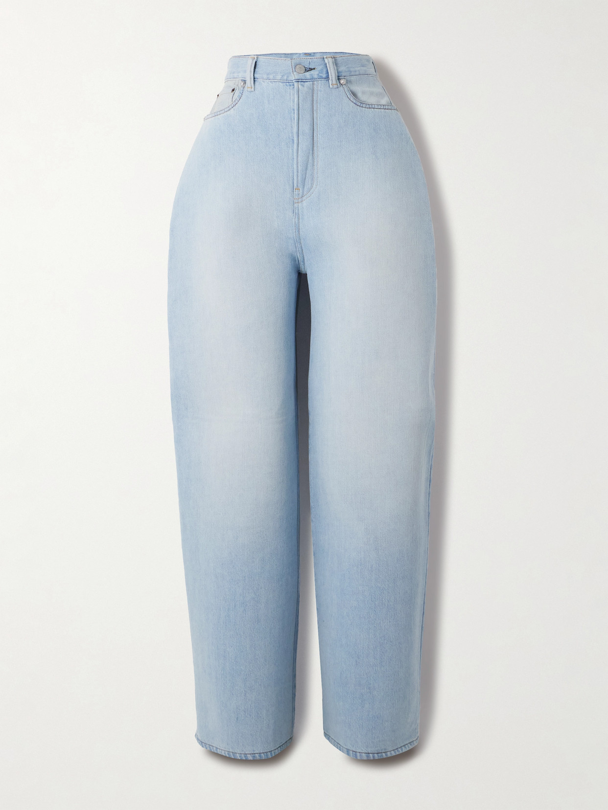 Acne Studios Padded High-rise Wide-leg Jeans In Blue