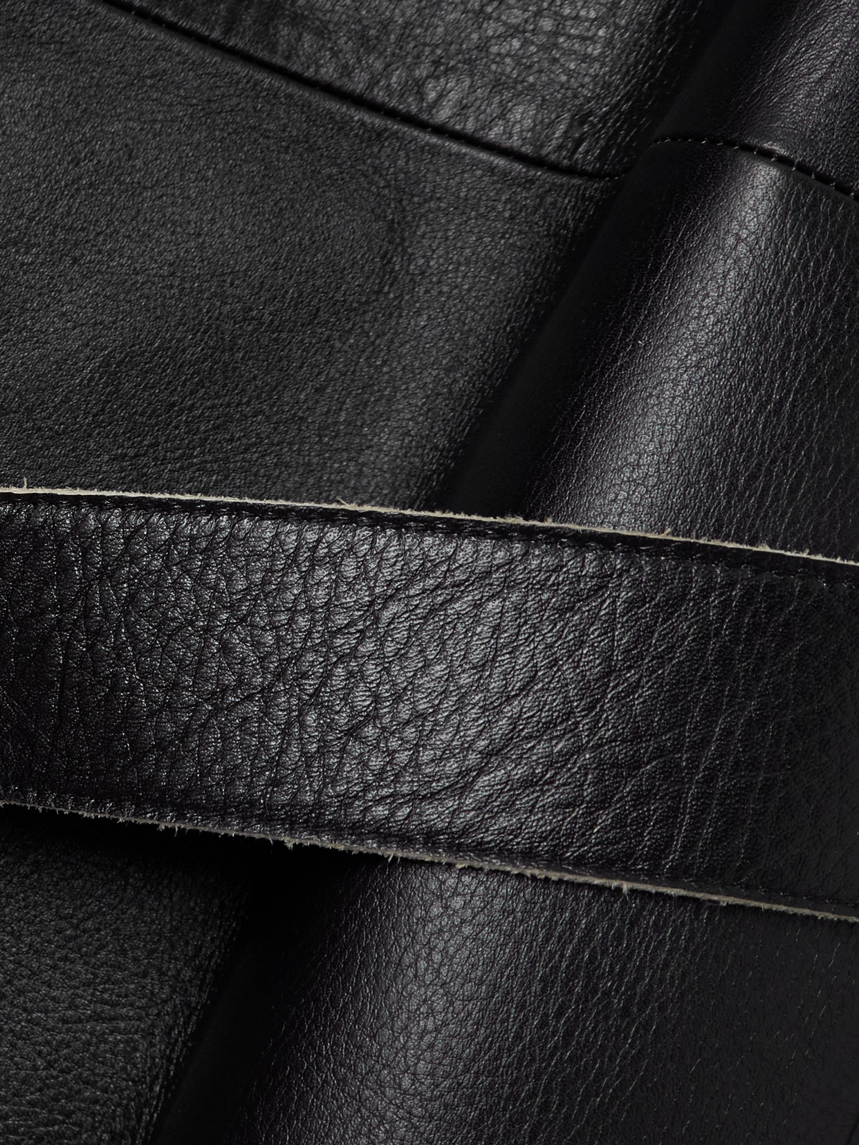 Acne Studios Belted Leather Coat In Black