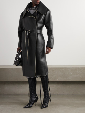 Acne Studios Belted leather coat