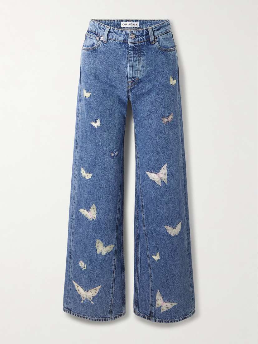 Our Legacy Treble Cut Embroidered Low-rise Boyfriend Jeans