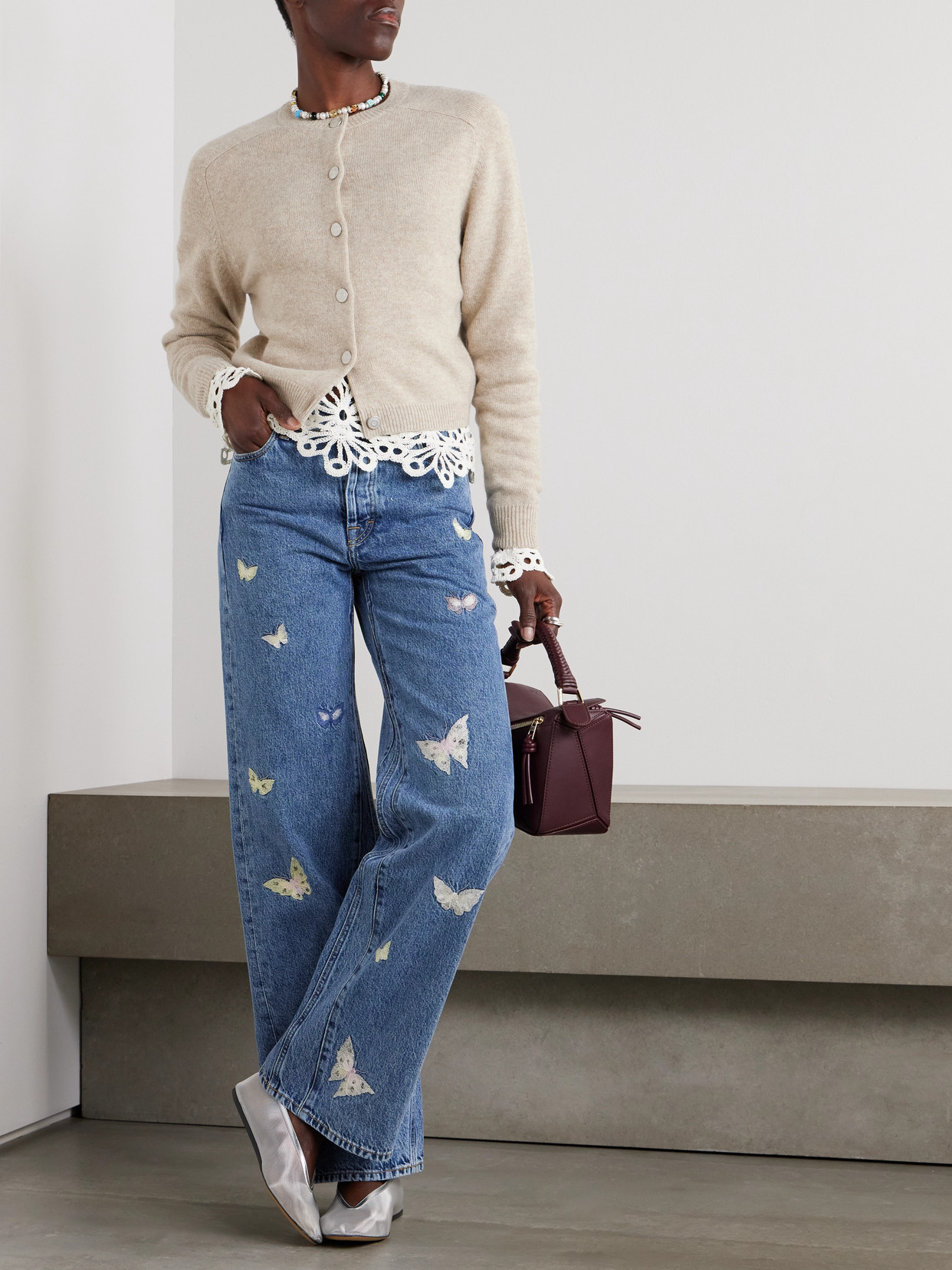Our Legacy Treble Cut Embroidered Low-rise Boyfriend Jeans In Blue