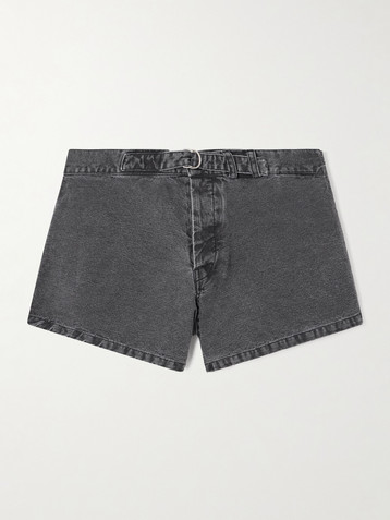 OUR LEGACY Oyster belted denim shorts