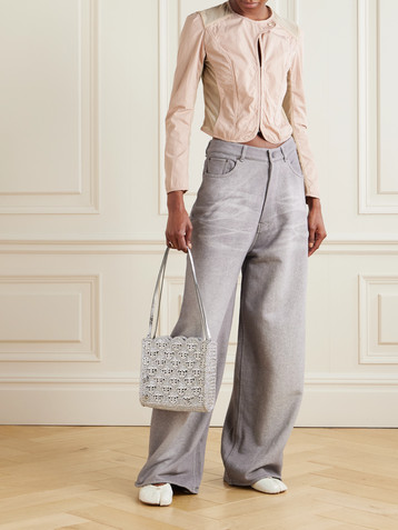OUR LEGACY Cropped mesh-trimmed cotton-canvas jacket