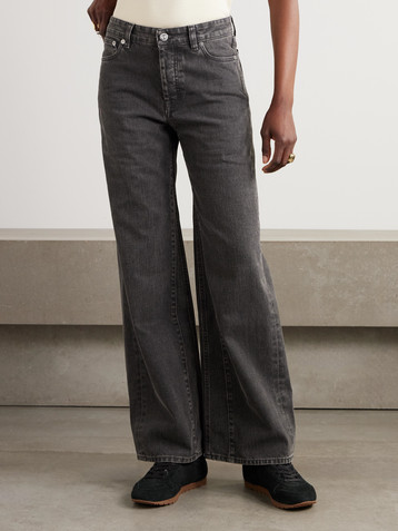 OUR LEGACY Treble Cut paneled high-rise wide-leg jeans
