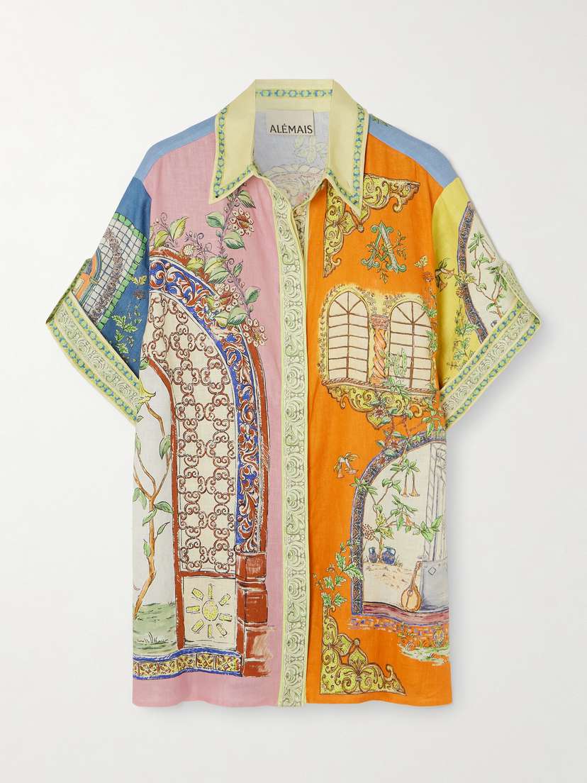 ALEMAIS Monte Printed Linen Shirt