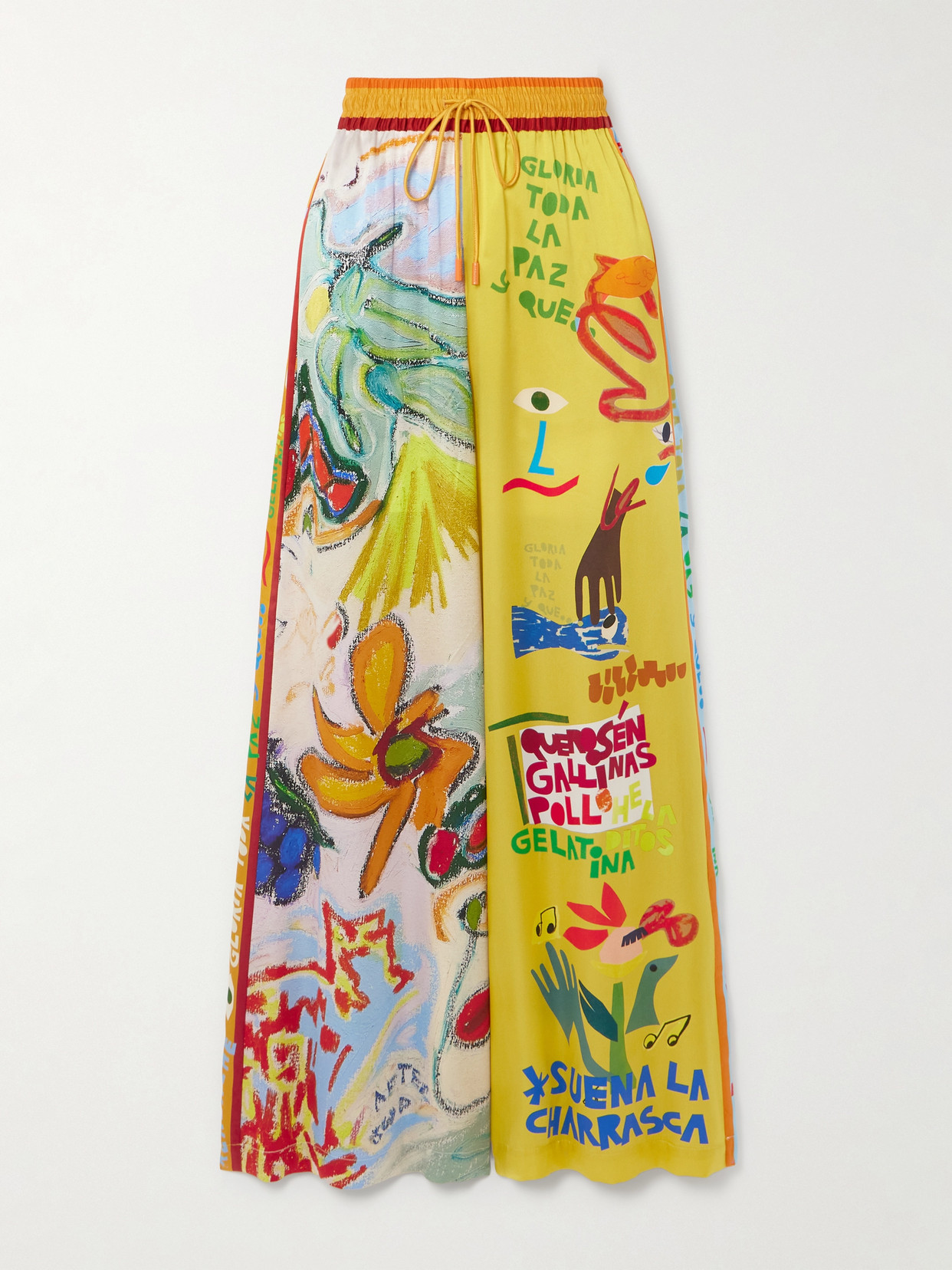 Alemais La Charrasca Wide-leg Silk Pants In Multi