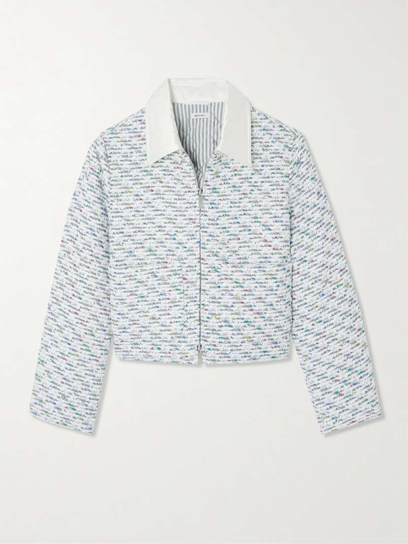 Thom Browne Silk-trimmed Sequined Tweed Down Jacket