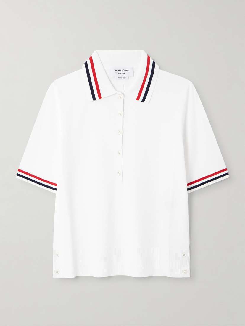 Thom Browne Striped Jersey Polo Shirt