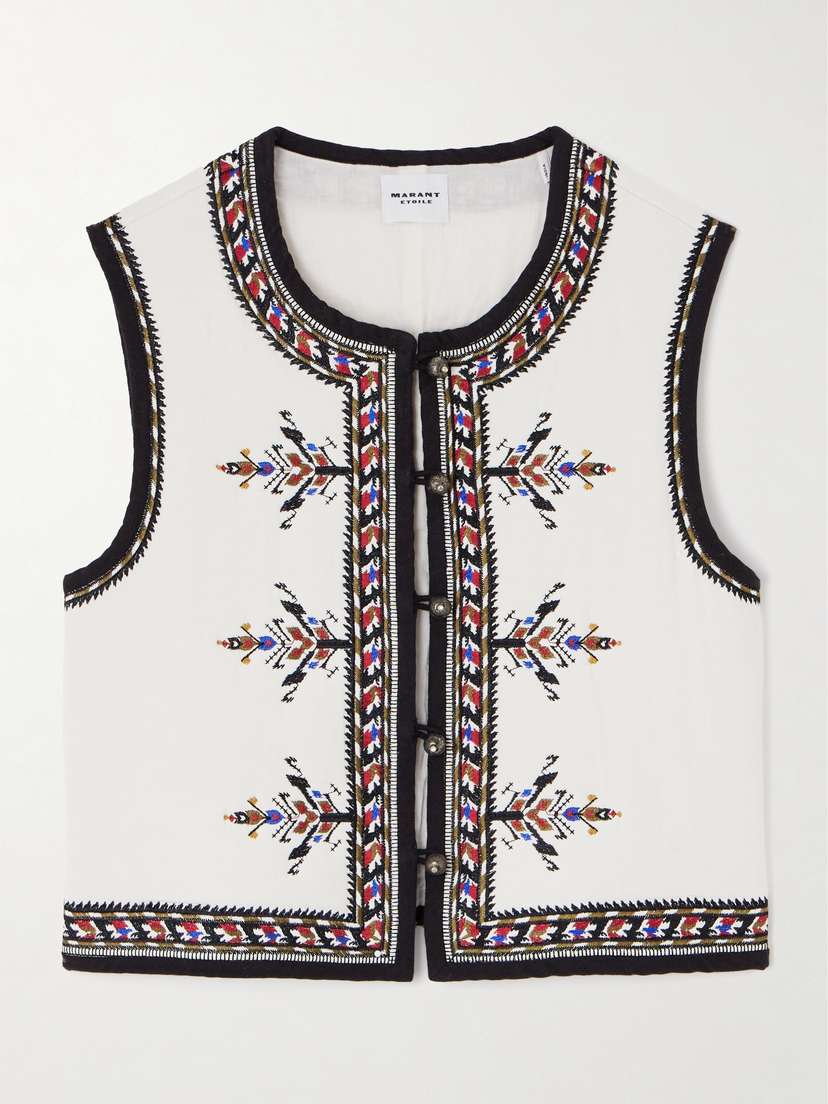 Marant Étoile Padded Embroidered Woven Vest