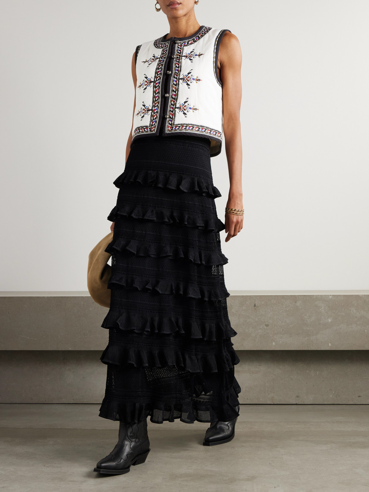 Isabel Marant Étoile Isabel Marant Etoile Zeana Embroidered Vest In Ecru