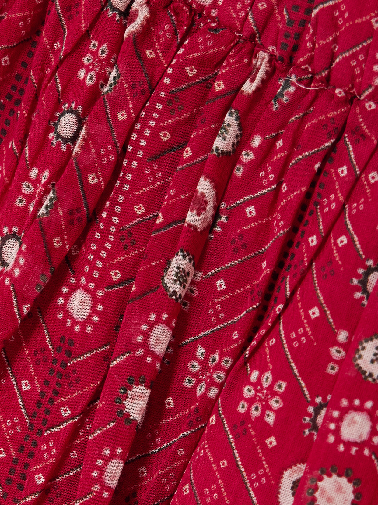 Shop Isabel Marant Étoile Diya Tiered Printed Cotton-voile Midi Skirt In Red