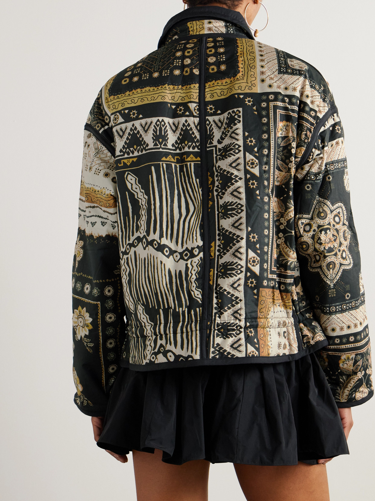 Isabel Marant Étoile Granger Printed Cotton Bomber Jacket In Black