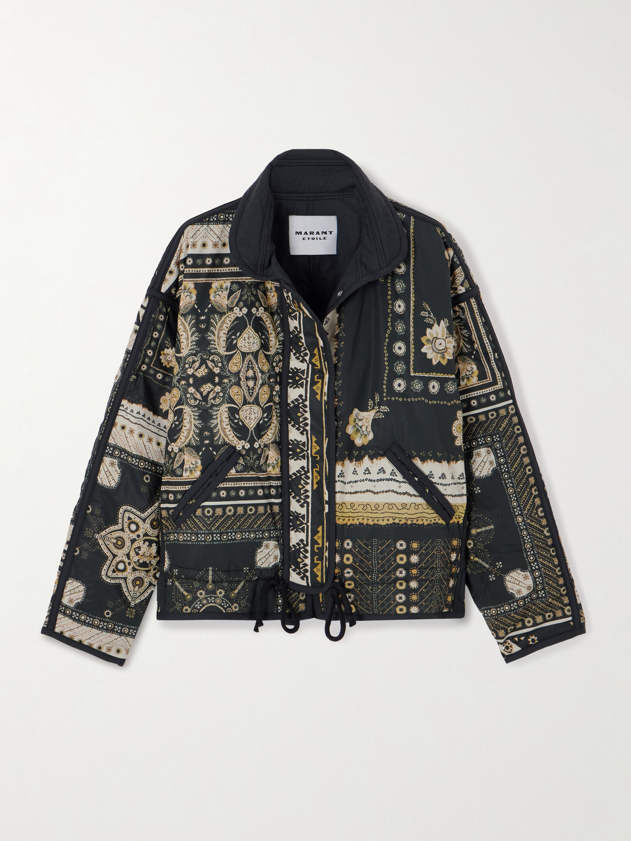 Isabel Marant Étoile Granger Printed Cotton Bomber Jacket In Black