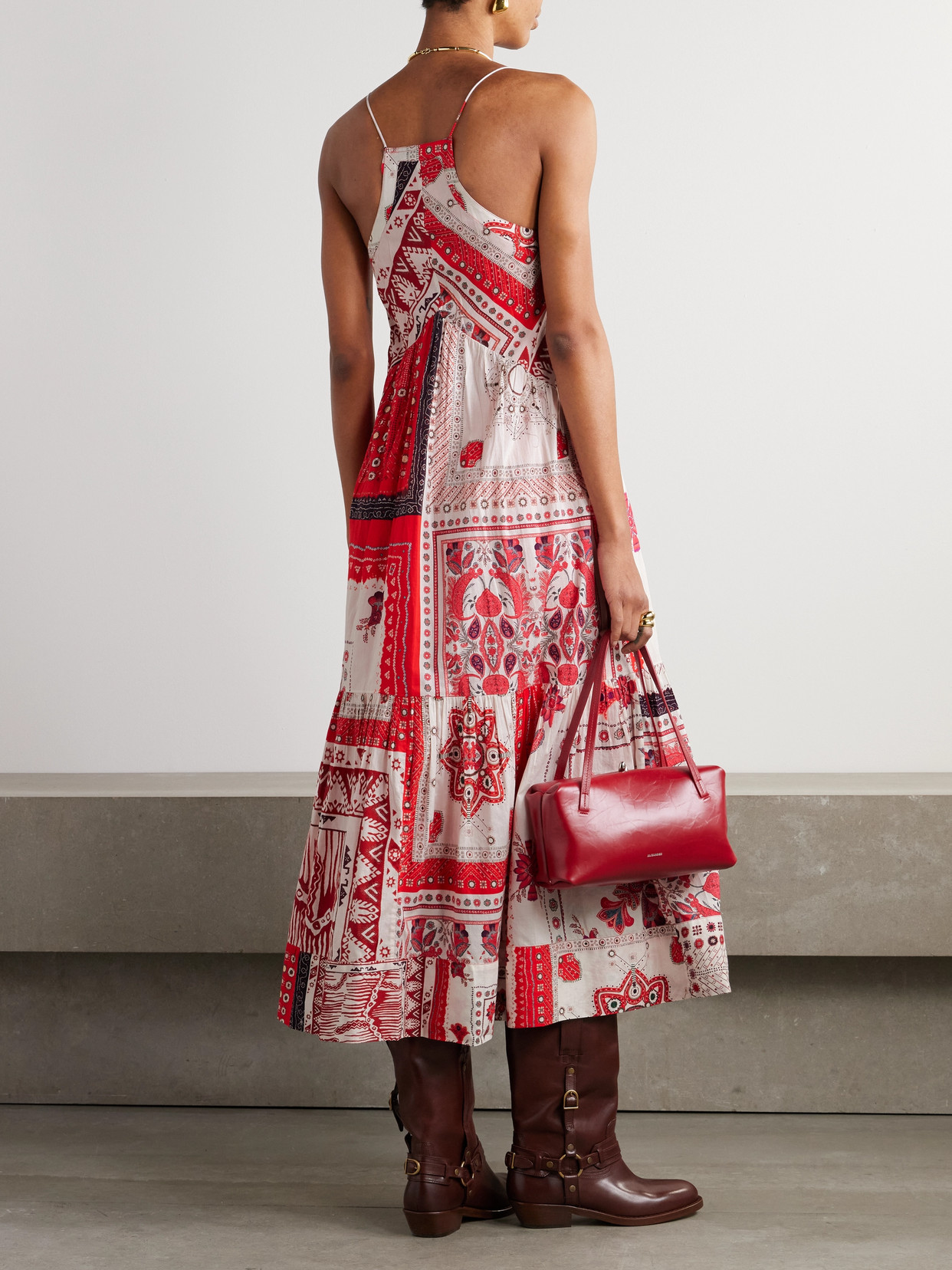 Isabel Marant Étoile Saba Printed Cotton-voile Maxi Dress In Red