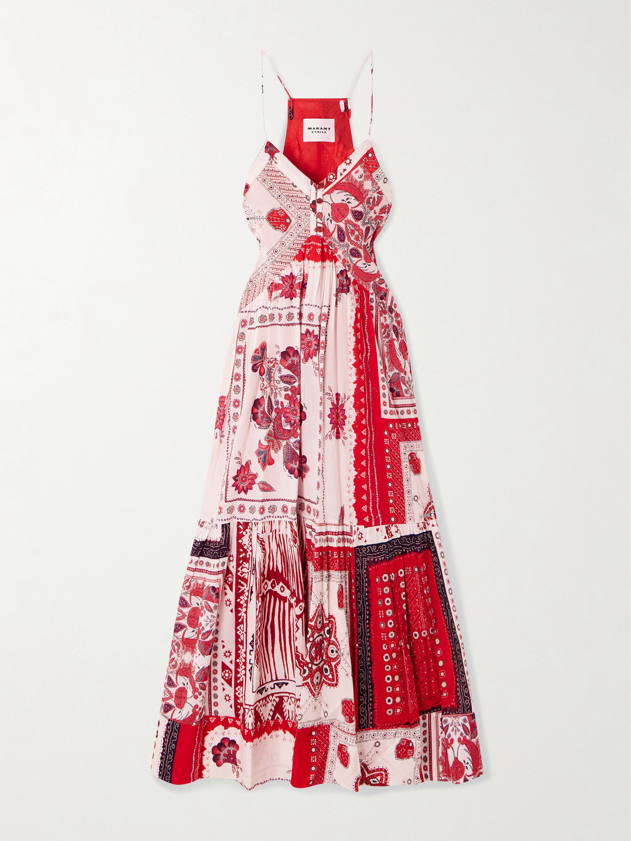 Isabel Marant Étoile Saba Printed Cotton-voile Maxi Dress In Red