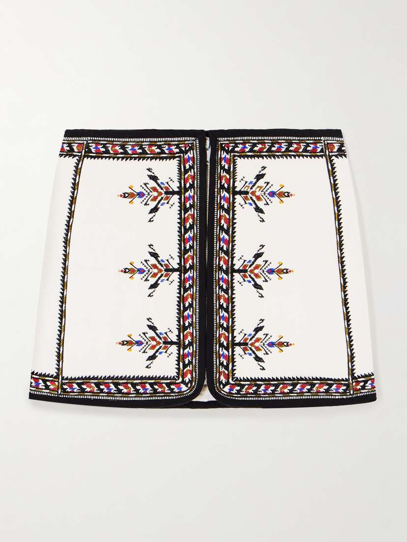 Marant Étoile Zeria Embroidered Woven Mini Skirt