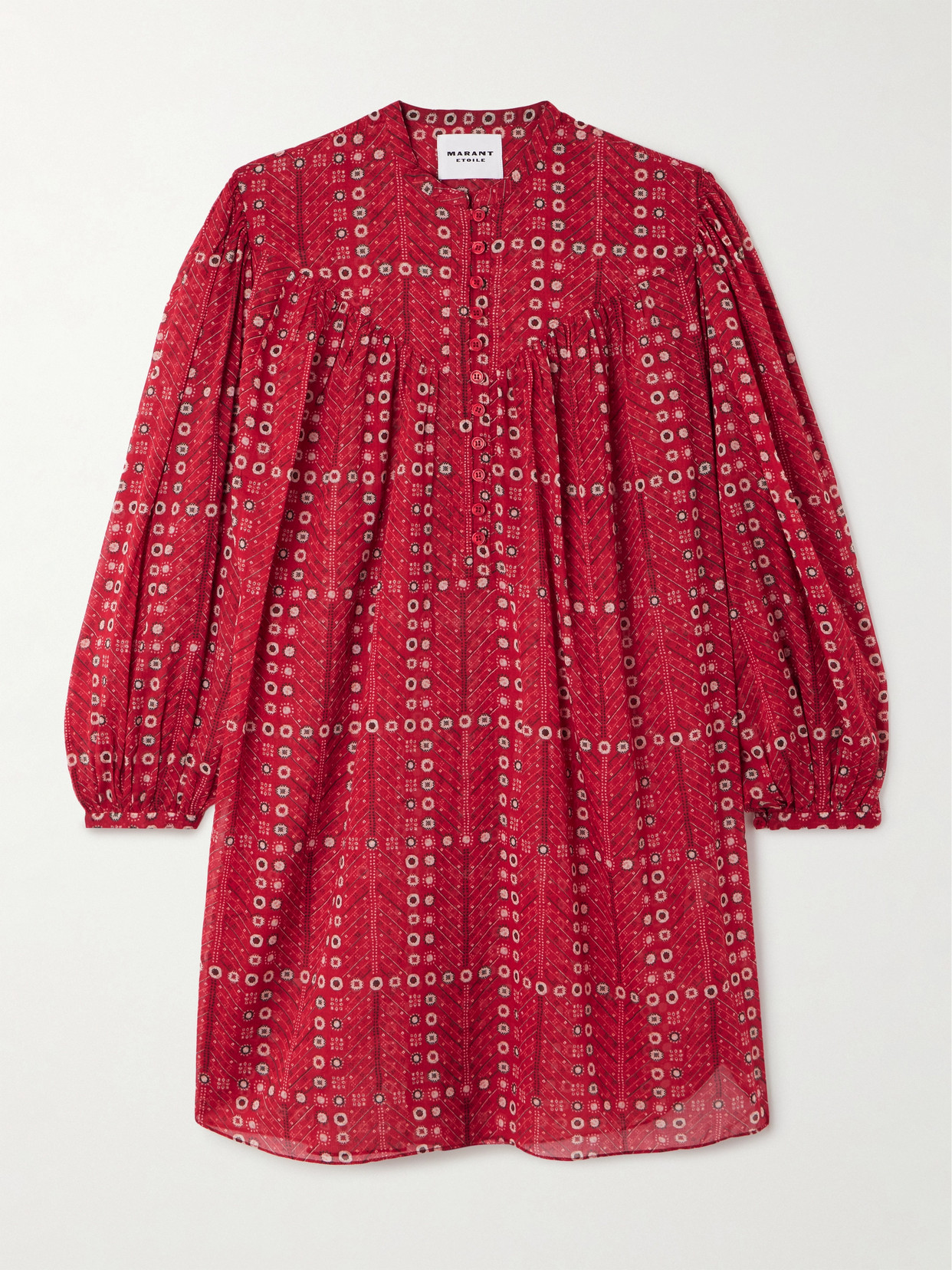 Marant Étoile - Melinda Printed Organic Cotton-voile Mini Dress - Red