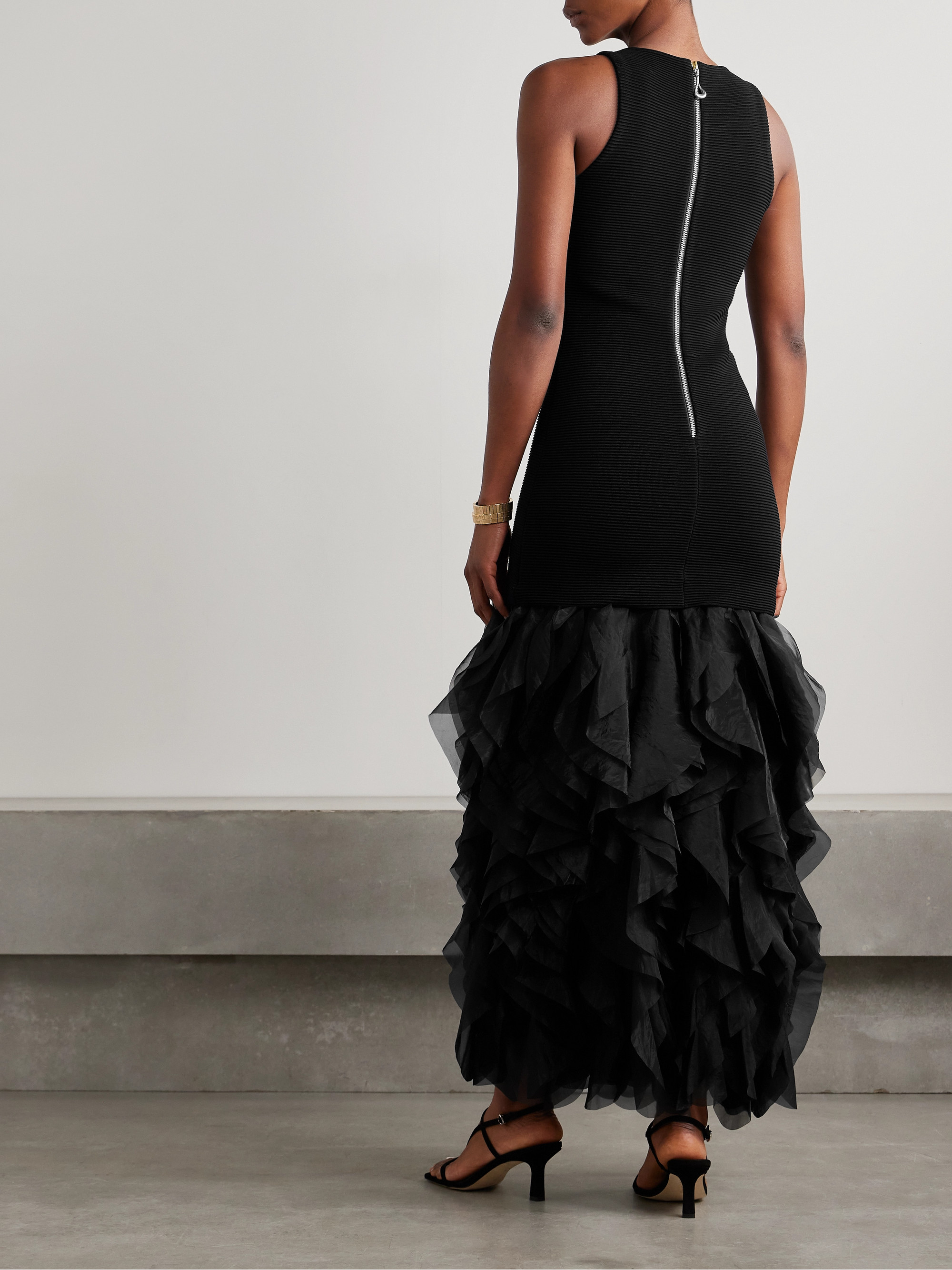 elations knit maxi dress aje Elations Knit Maxi Dress-BLACK / XXS