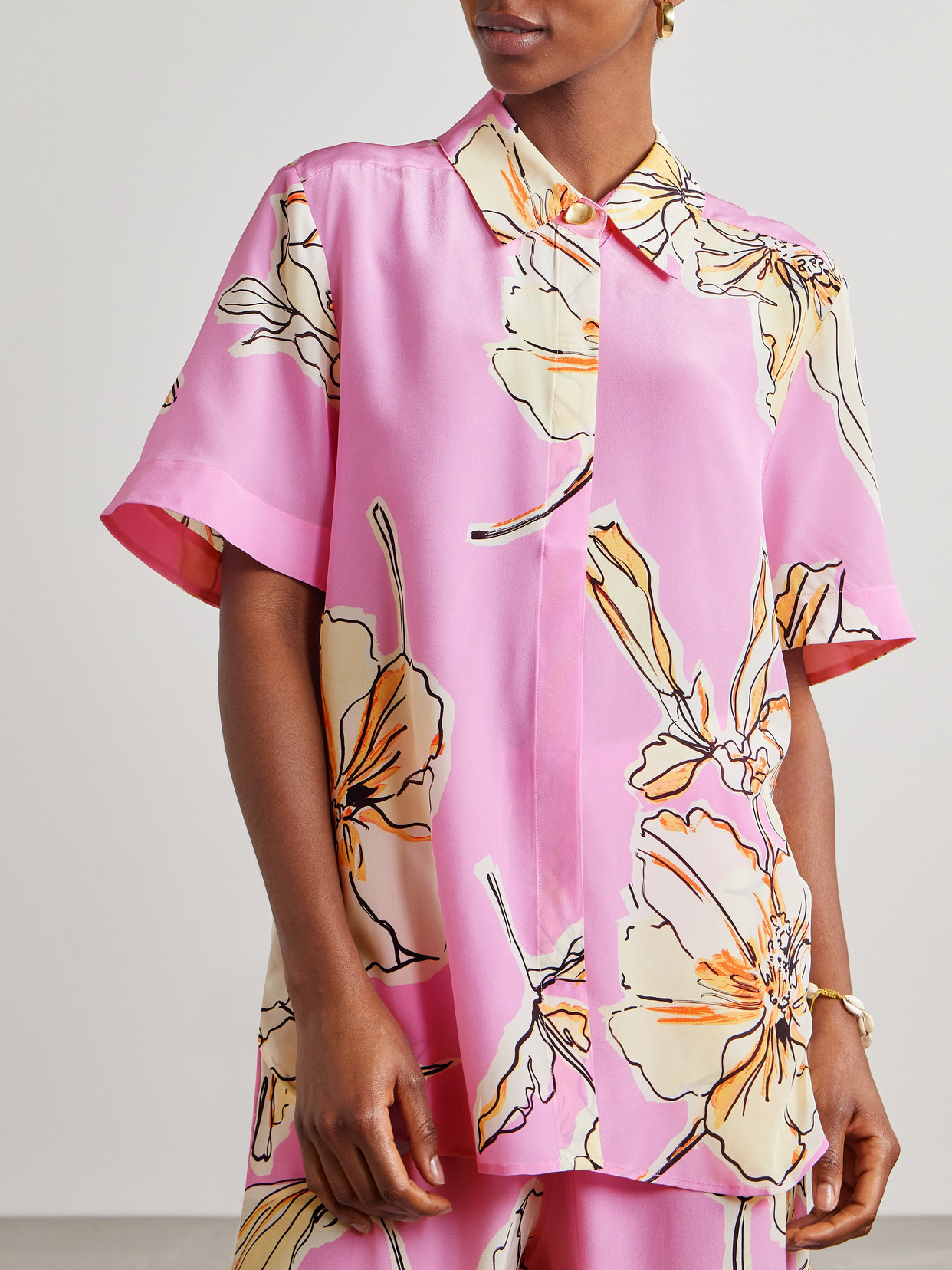 AJE MIRELLA FLORAL-PRINT SILK SHIRT