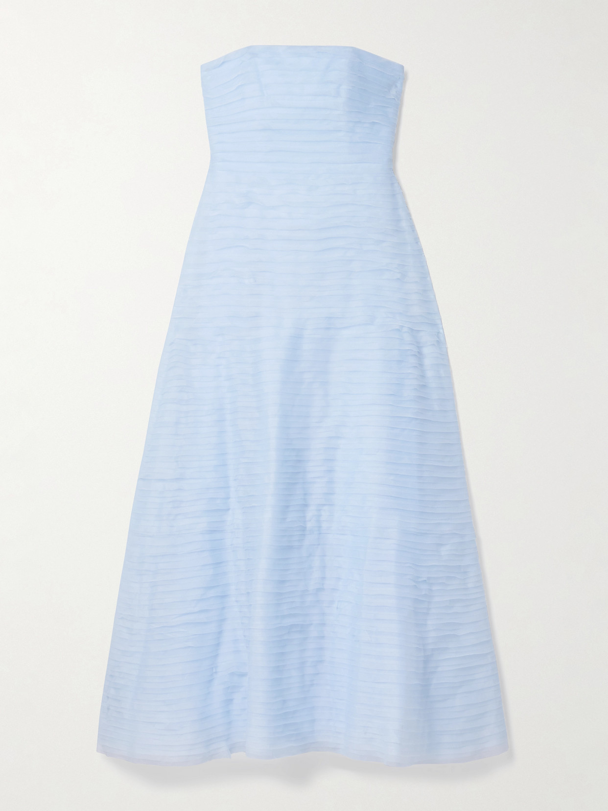 Aje - Soundscape Strapless Layered Chiffon Gown - Blue