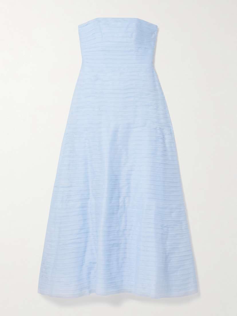 Aje Soundscape Strapless Layered Chiffon Gown