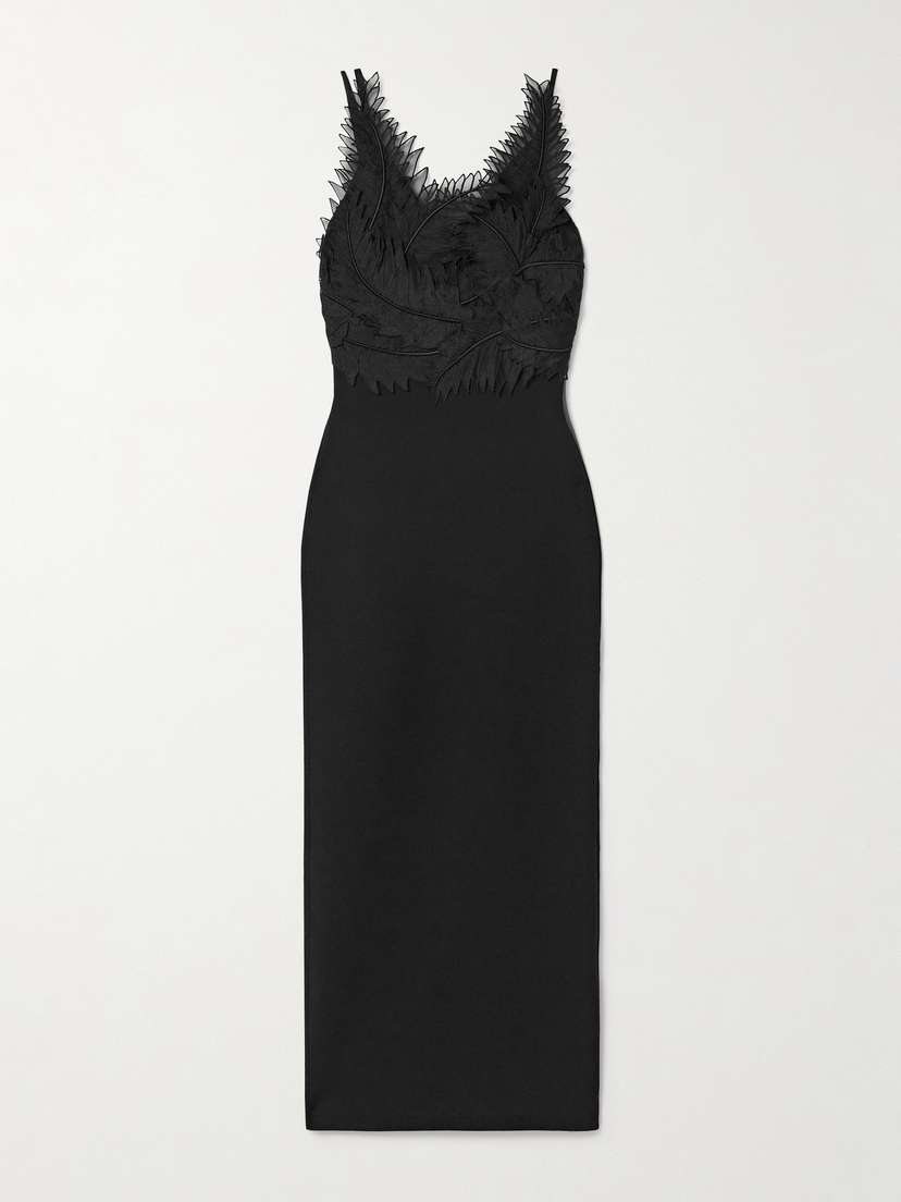 Aje Daisy Appliquéd Stretch-knit Maxi Dress