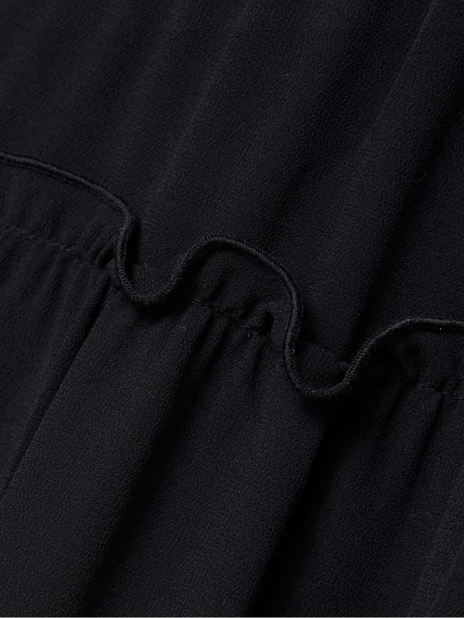 protea ruffled crepe de chine maxi dress