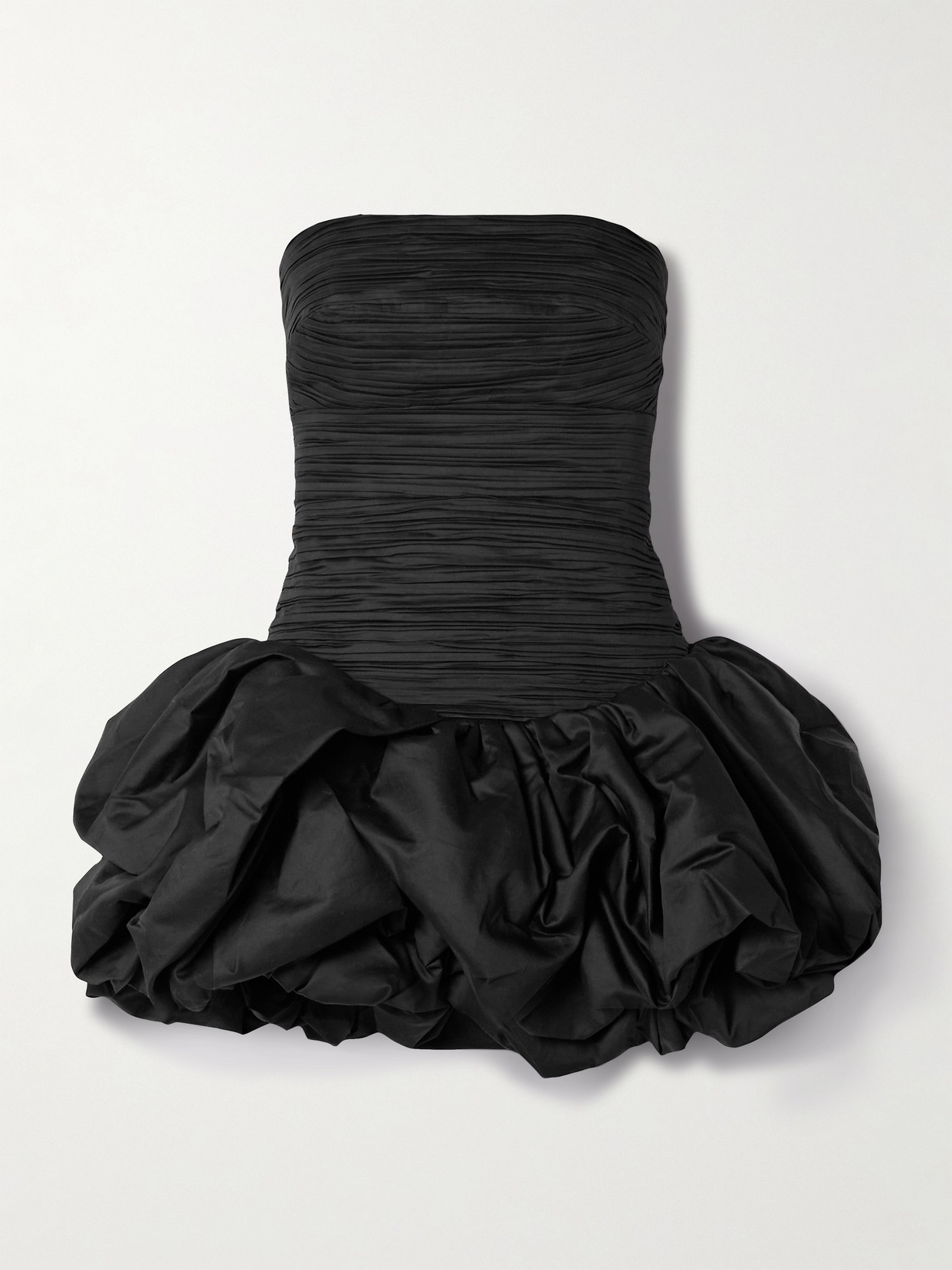 AJE VIOLETTE STRAPLESS RUCHED COTTON MINI DRESS