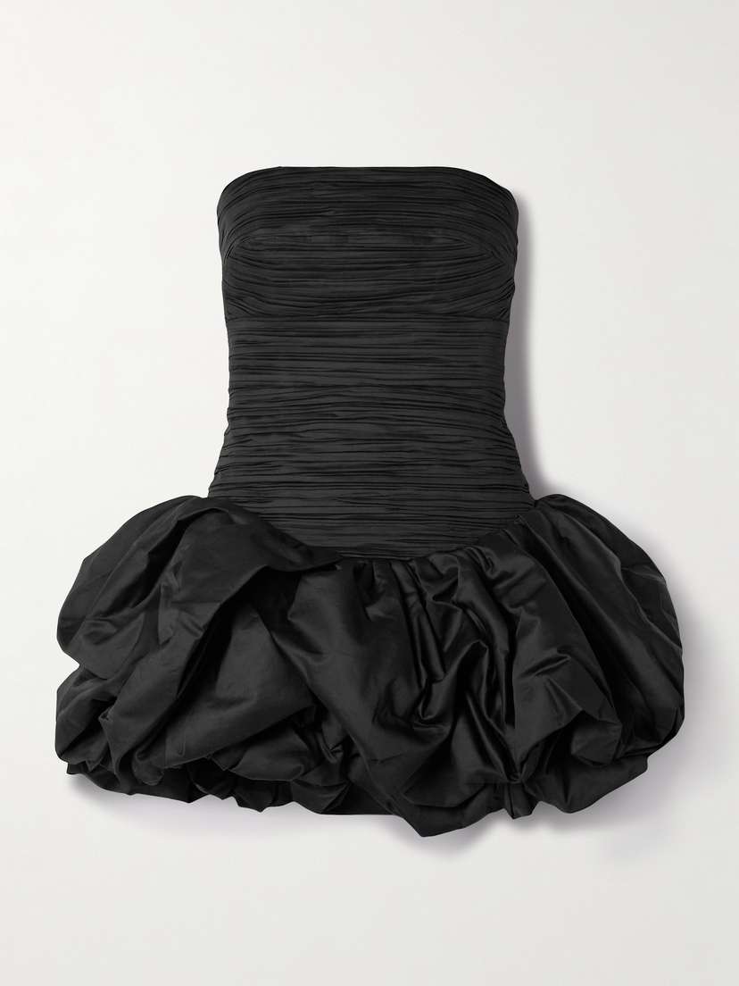 Aje Violette Strapless Ruched Cotton Mini Dress