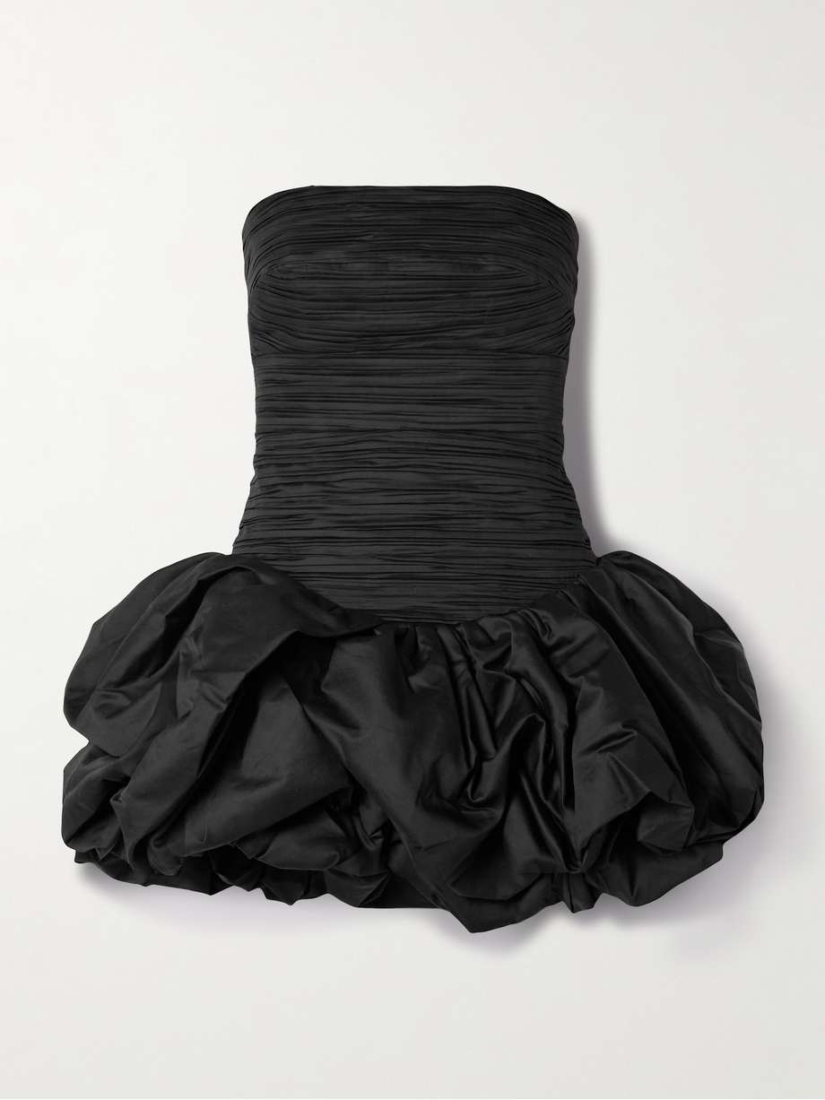 violette strapless ruched cotton mini dress