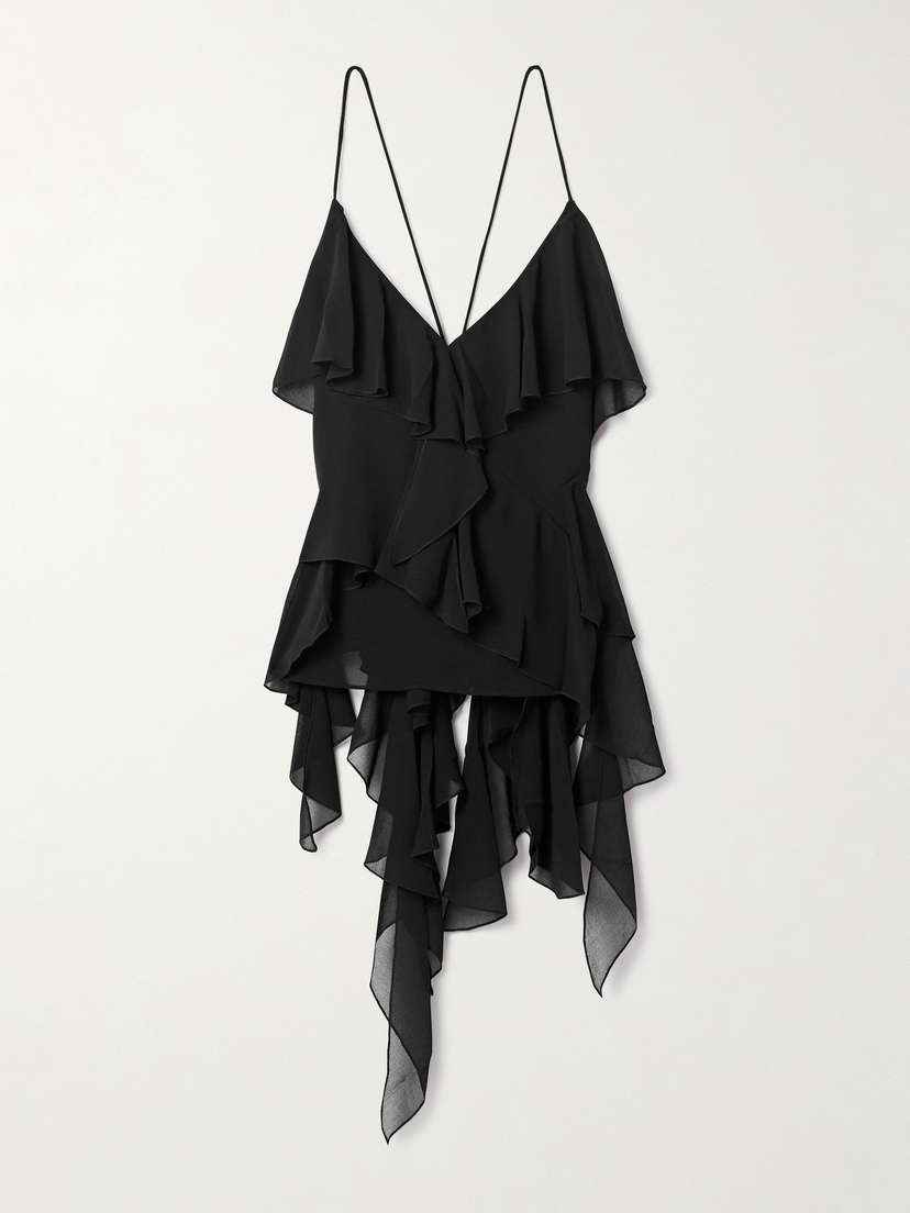 Aje Valentine Ruffled Crepe Tank