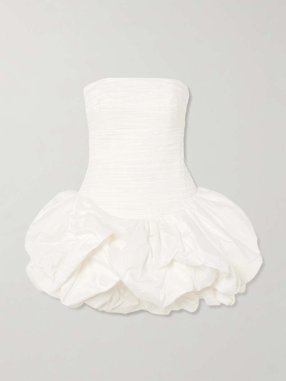 violette strapless ruched cotton mini dress
