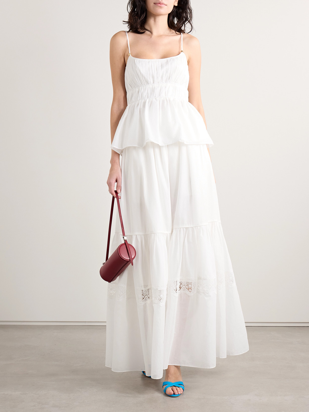 Aje Chant Crochet-trimmed Cotton-voile Maxi Skirt In White