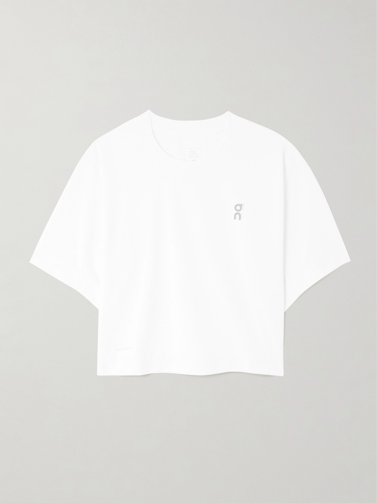 ON - Active Cropped Printed Recycled-jersey T-shirt - White