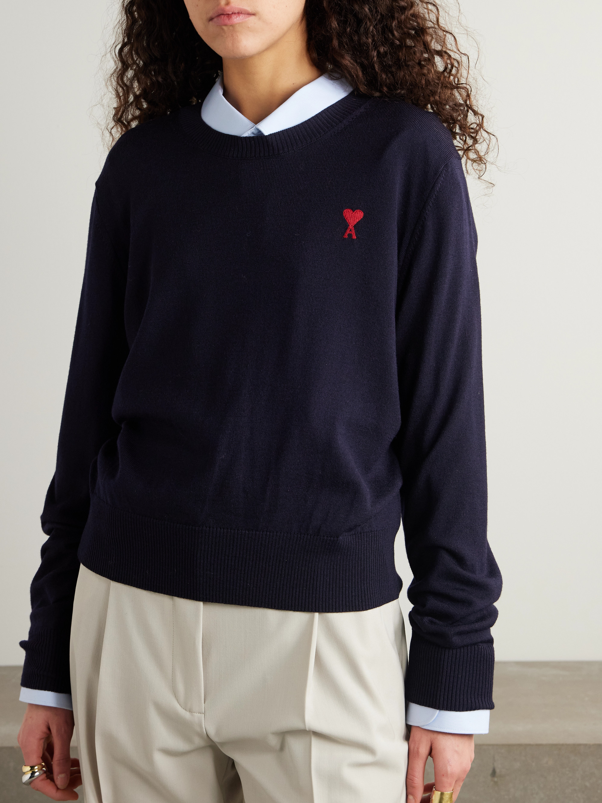 Ami Paris ADC embroidered merino wool sweater