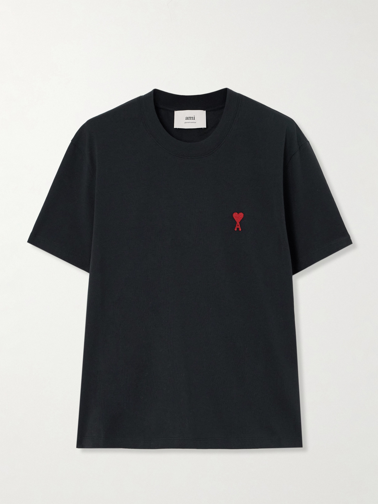 Ami Alexandre Mattiussi Ami Paris Black Ami De Coeur T Shirt In Black